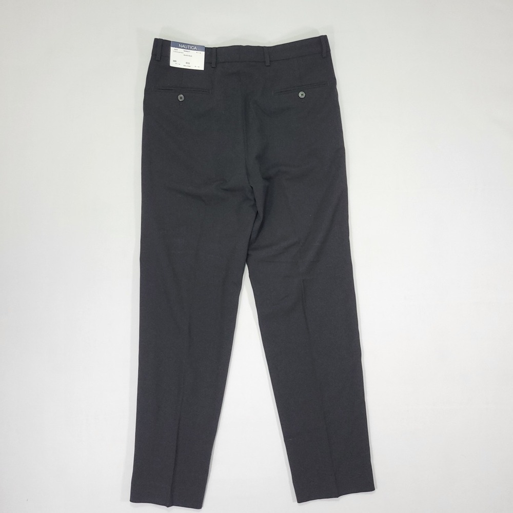Nautica GAFF Men's Dress Pants Poly Blend Black size 32x32 NEW - Picture 8 of 8